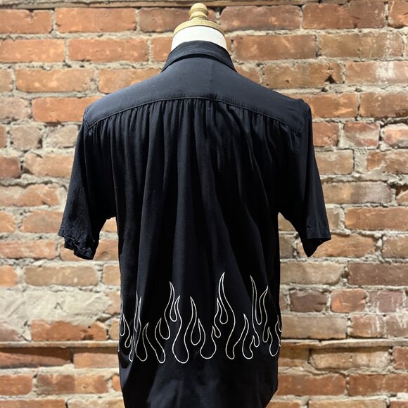 Local Authority LA “Mad Mickey” Flames Bowling Shirt - Picture 4 of 8